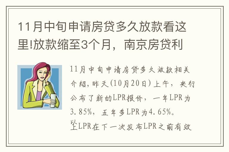 11月中旬申请房贷多久放款看这里!放款缩至3个月,南京房贷利率拐点来了