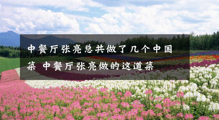 中餐厅张亮总共做了几个中国菜 中餐厅张亮做的这道菜