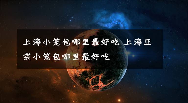 上海小笼包哪里最好吃 上海正宗小笼包哪里最好吃