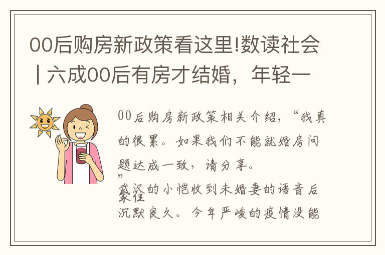 00后购房新政策看这里!数读社会 | 六成00后有房才结婚,年轻一代更现实了吗?