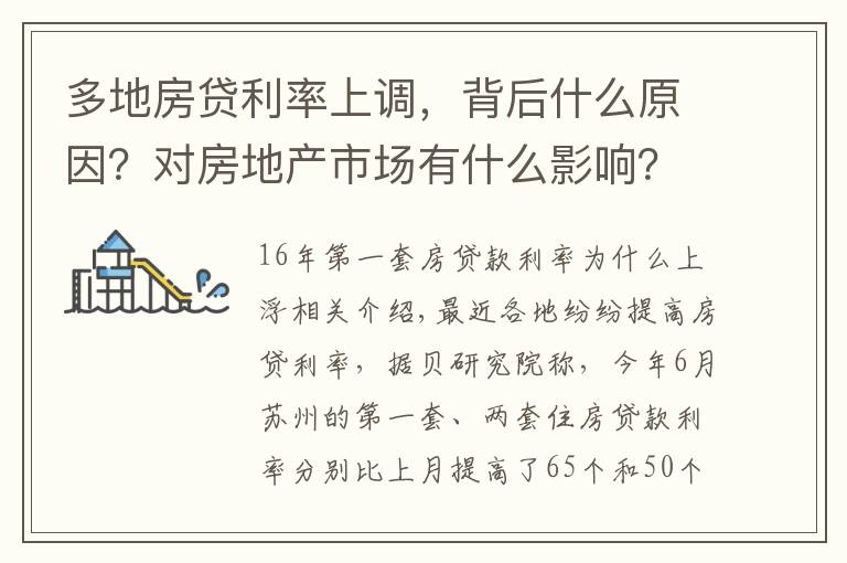 多地房贷利率上调，背后什么原因？对房地产市场有什么影响？