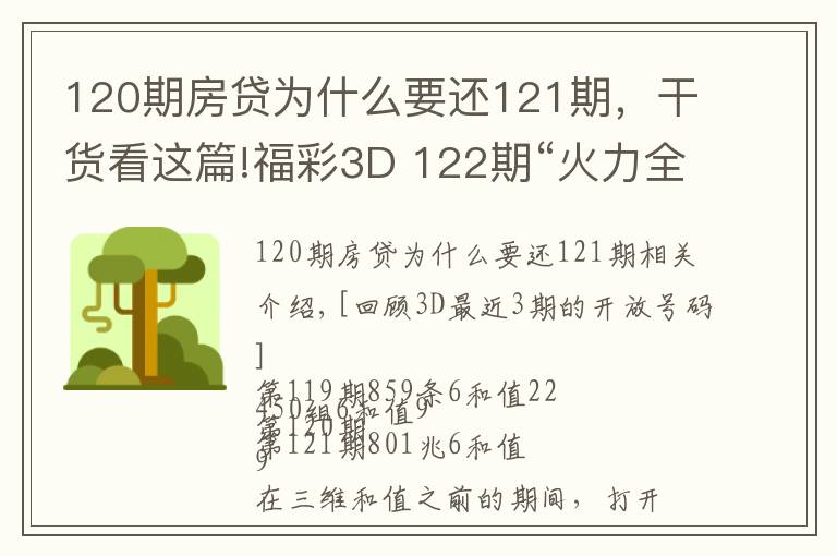 120期房贷为什么要还121期,干货看这篇!福彩3D 122期“火力全开”推荐