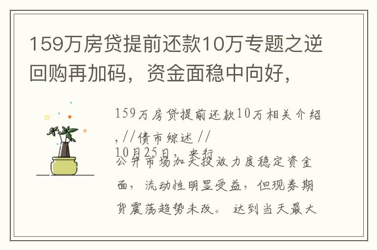 159万房贷提前还款10万专题之逆回购再加码,资金面稳中向好,现券期货延续震荡格局