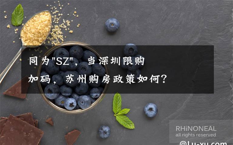 同为"SZ",当深圳限购加码,苏州购房政策如何?