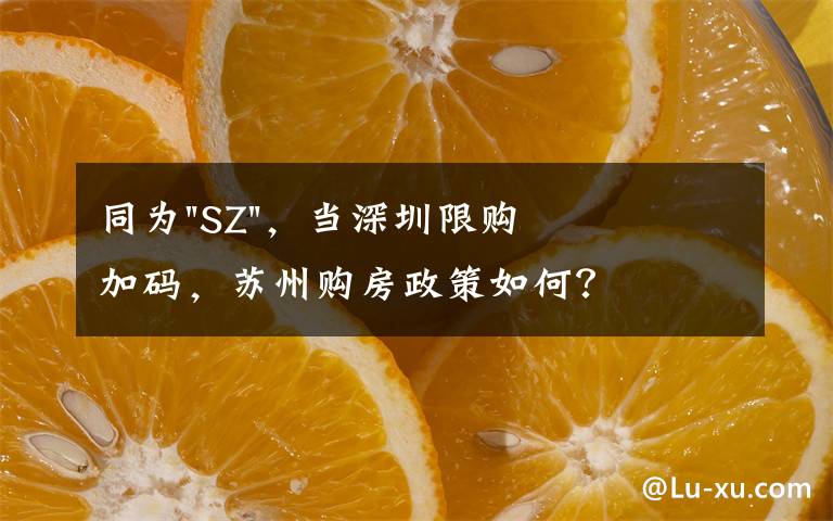 同为"SZ",当深圳限购加码,苏州购房政策如何?