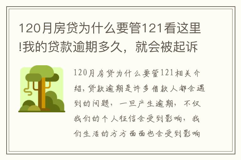 120月房贷为什么要管121看这里!我的贷款逾期多久，就会被起诉？