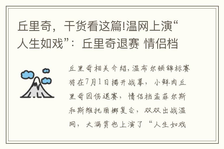 丘里奇,干货看这篇!温网上演“人生如戏”:丘里奇退赛 情侣档复合