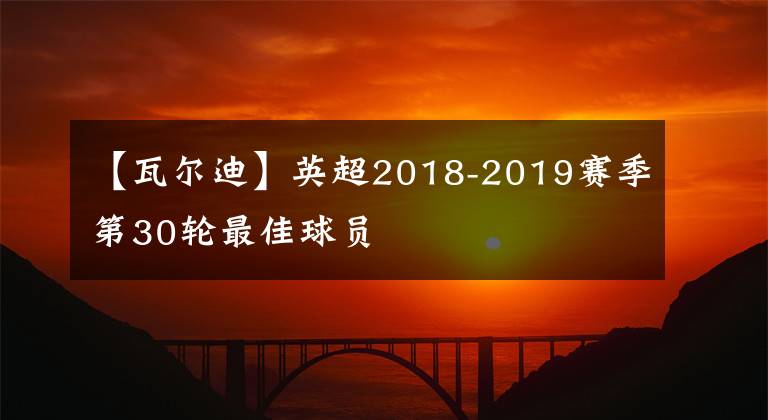 【瓦尔迪】英超2018-2019赛季第30轮最佳球员