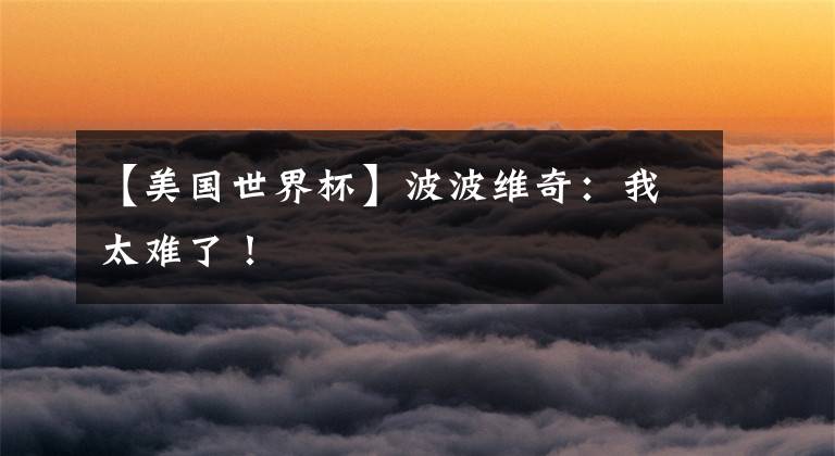 【美国世界杯】波波维奇：我太难了！