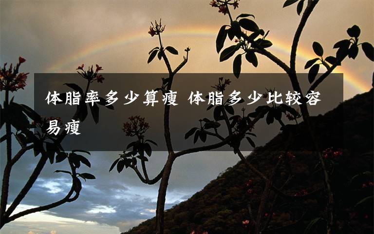 体脂率多少算瘦 体脂多少比较容易瘦