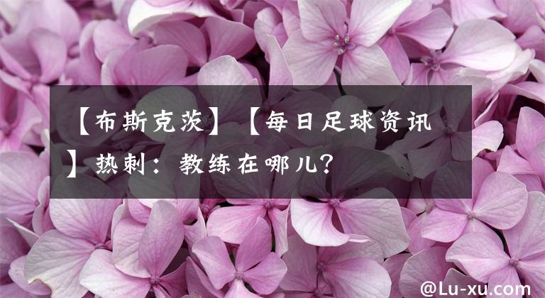 【布斯克茨】【每日足球资讯】热刺：教练在哪儿？
