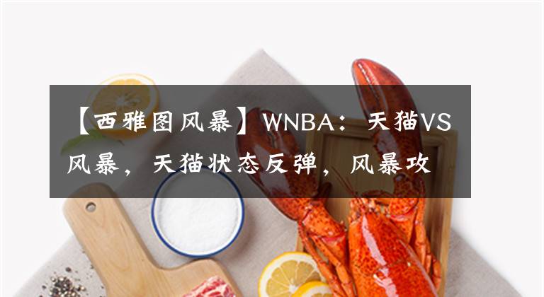【西雅图风暴】WNBA：天猫VS风暴，天猫状态反弹，风暴攻防兼备