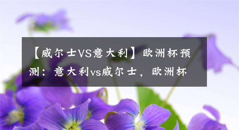 【威尔士VS意大利】欧洲杯预测：意大利vs威尔士，欧洲杯球迷交流会比分如何预测？