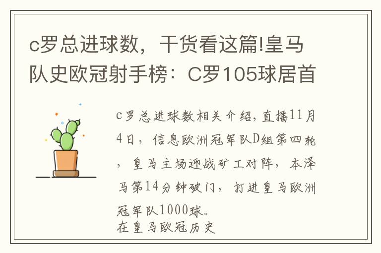 c罗总进球数,干货看这篇!皇马队史欧冠射手榜:C罗105球居首,劳尔66球第2,本泽马62球第3