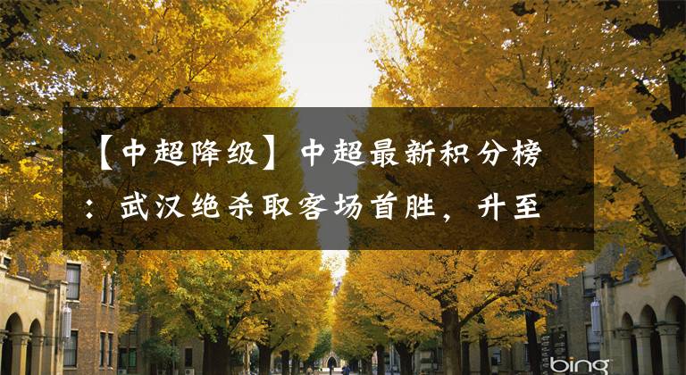 【中超降级】中超最新积分榜:武汉绝杀取客场首胜,升至第11领先降级区3分!