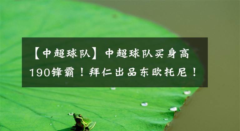 【中超球队】中超球队买身高190锋霸！拜仁出品东欧托尼！球迷：碾压国内球员