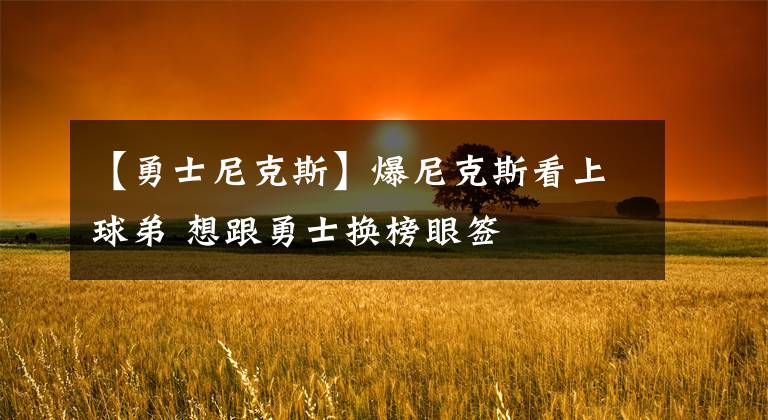 【勇士尼克斯】爆尼克斯看上球弟 想跟勇士换榜眼签