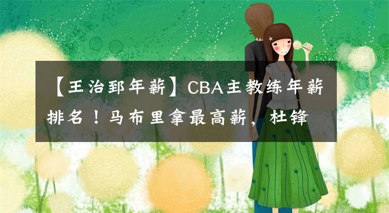 【王治郅年薪】CBA主教练年薪排名！马布里拿最高薪，杜锋300万，王治郅仅10万