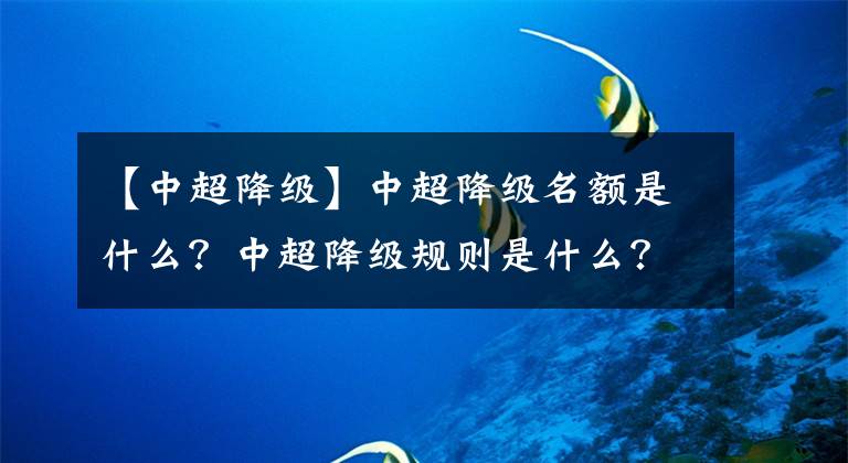【中超降级】中超降级名额是什么？中超降级规则是什么？