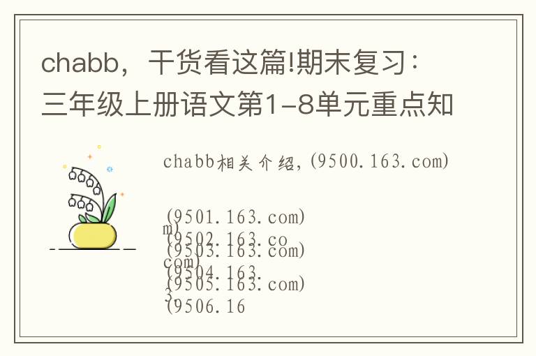 chabb,干货看这篇!期末复习:三年级上册语文第1-8单元重点知识梳理,可打印