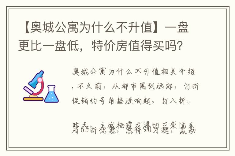 【奥城公寓为什么不升值】一盘更比一盘低,特价房值得买吗?