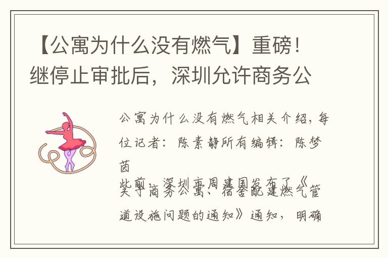 【公寓为什么没有燃气】重磅!继停止审批后,深圳允许商务公寓通燃气 专家:利好租赁,对成交影响不大