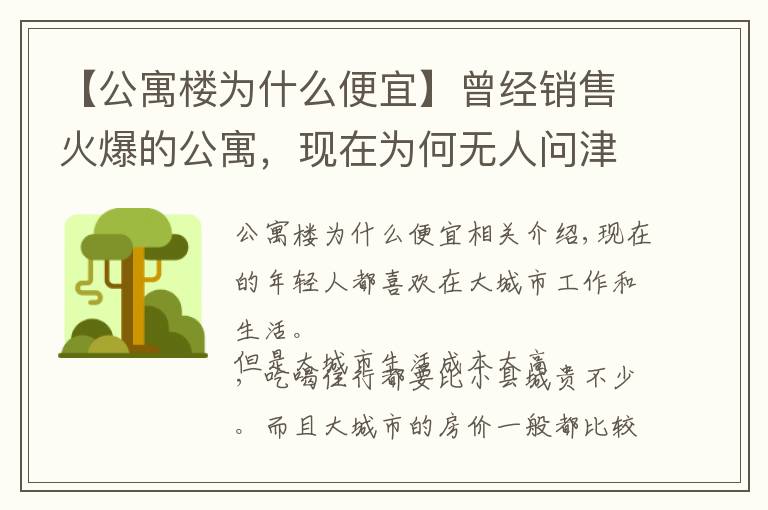【公寓楼为什么便宜】曾经销售火爆的公寓，现在为何无人问津？内行人说出9大原因