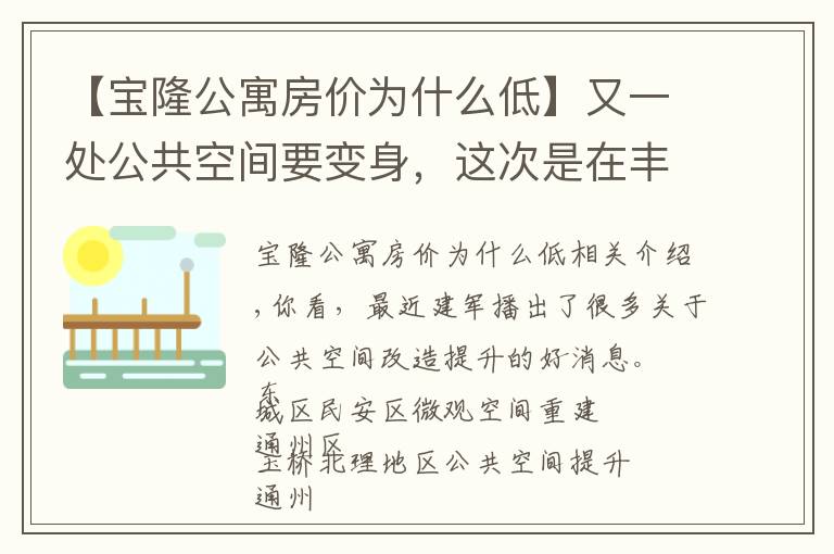 【宝隆公寓房价为什么低】又一处公共空间要变身，这次是在丰台区
