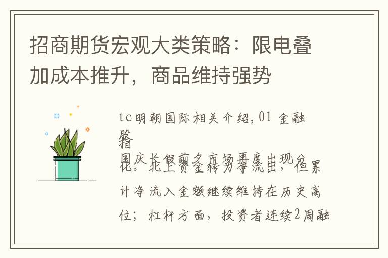 招商期货宏观大类策略:限电叠加成本推升,商品维持强势