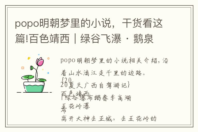 popo明朝梦里的小说,干货看这篇!百色靖西|绿谷飞瀑 · 鹅泉高湖——广西自驾环游(十)