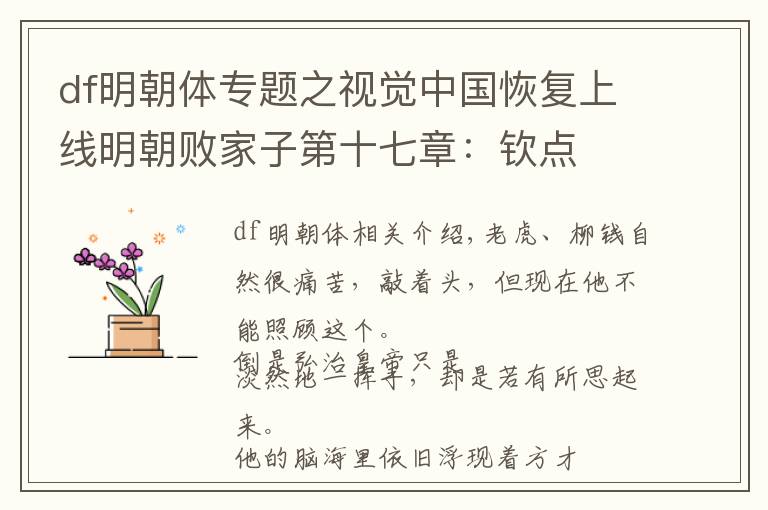 df明朝体专题之视觉中国恢复上线明朝败家子第十七章：钦点