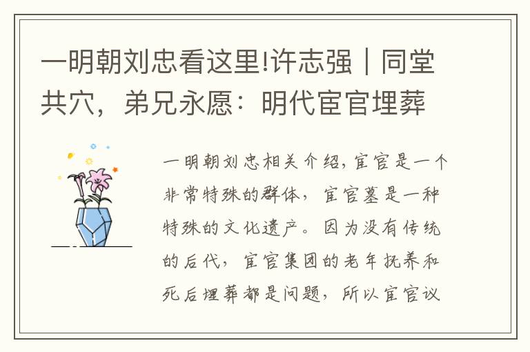 一明朝刘忠看这里!许志强︱同堂共穴，弟兄永愿：明代宦官埋葬方式和社团组织