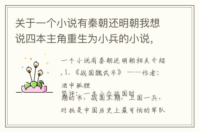 关于一个小说有秦朝还明朝我想说四本主角重生为小兵的小说，默默发展力量，乘势而起，争霸天下