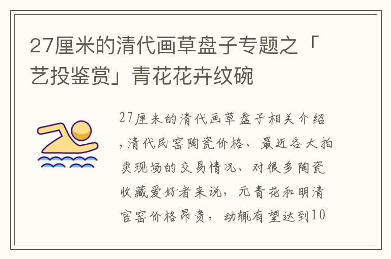 27厘米的清代画草盘子专题之「艺投鉴赏」青花花卉纹碗