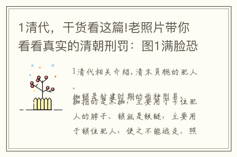 1清代,干货看这篇!老照片带你看看真实的清朝刑罚:图1满脸恐惧,图8女子痛苦万分