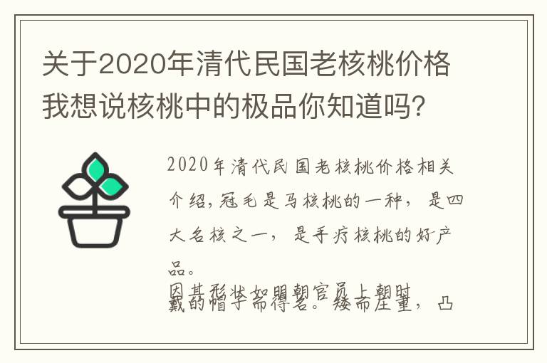 关于2020年清代民国老核桃价格我想说核桃中的极品你知道吗？史上最全盘点，文玩核桃的分类及图片！