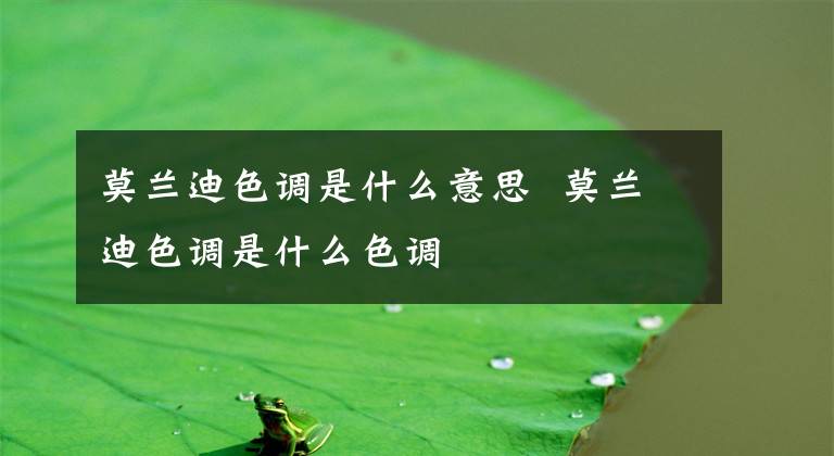 莫兰迪色调是什么意思 莫兰迪色调是什么色调