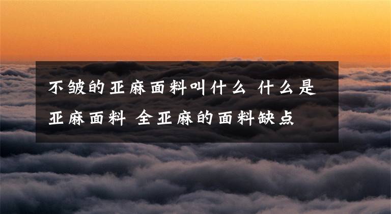 不皱的亚麻面料叫什么 什么是亚麻面料 全亚麻的面料缺点