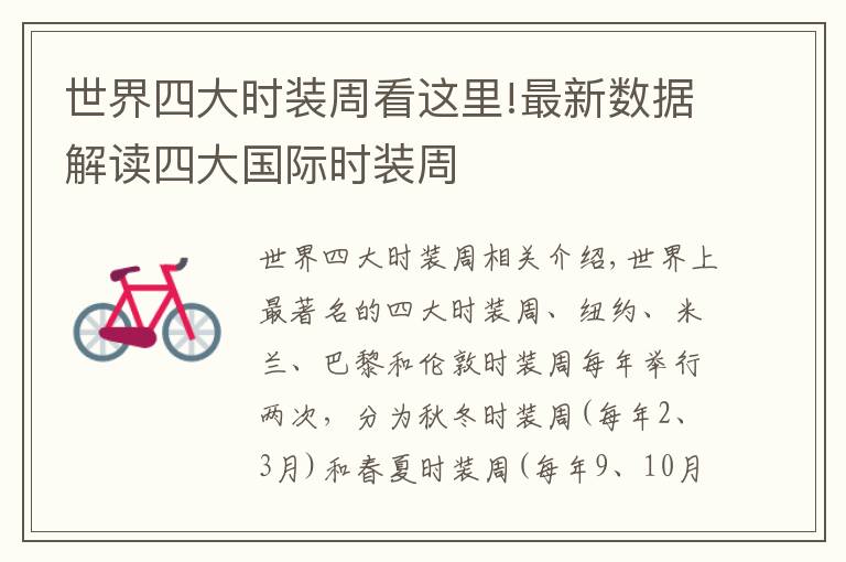 世界四大时装周看这里!最新数据解读四大国际时装周