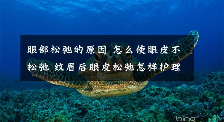 眼部松弛的原因 怎么使眼皮不松弛 纹眉后眼皮松弛怎样护理不松弛