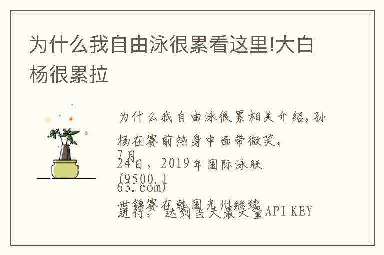 为什么我自由泳很累看这里!大白杨很累拉