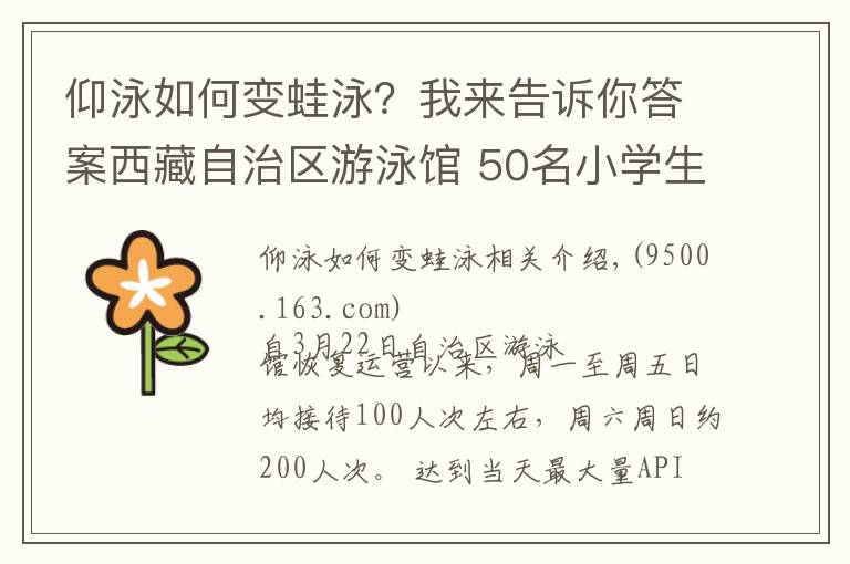 仰泳如何变蛙泳?我来告诉你答案西藏自治区游泳馆 50名小学生免费学会了蛙泳仰泳