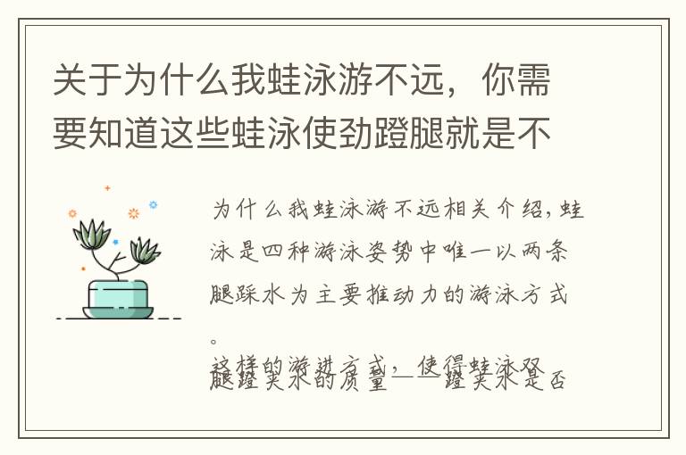 关于为什么我蛙泳游不远，你需要知道这些蛙泳使劲蹬腿就是不前进？你得会为自己找到那堵能蹬腿的“墙”
