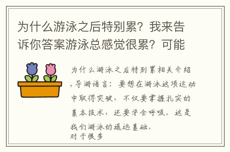 为什么游泳之后特别累?我来告诉你答案游泳总感觉很累?可能是呼吸搞的鬼,我来告诉你怎么练