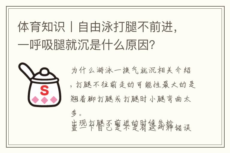 体育知识丨自由泳打腿不前进,一呼吸腿就沉是什么原因?