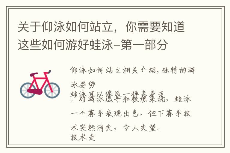 关于仰泳如何站立,你需要知道这些如何游好蛙泳-第一部分