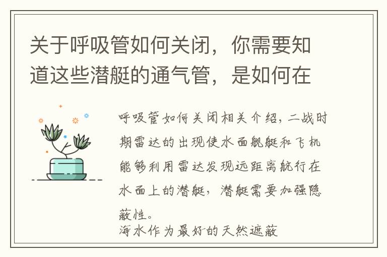 关于呼吸管如何关闭,你需要知道这些潜艇的通气管,是如何在涌浪中防止海水灌入的?