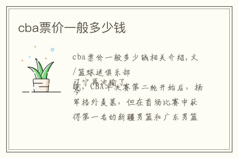 cba票价一般多少钱