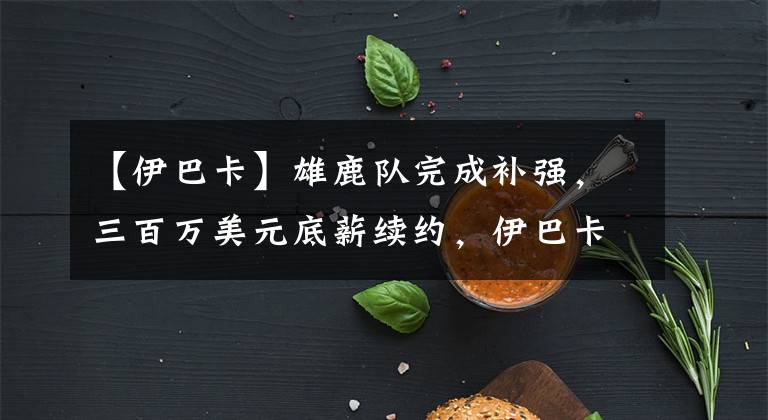 【伊巴卡】雄鹿队完成补强,三百万美元底薪续约,伊巴卡成为强队争冠拼图