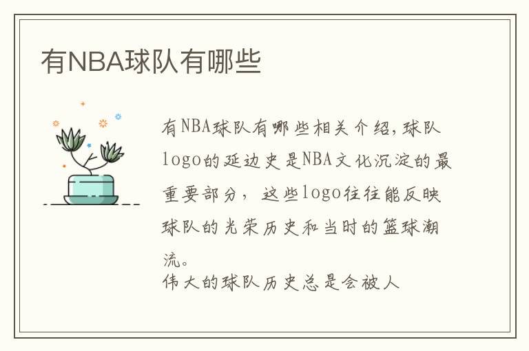 有NBA球队有哪些